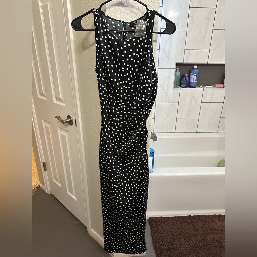 Elegant Black and White Polka Dot VICI Dress